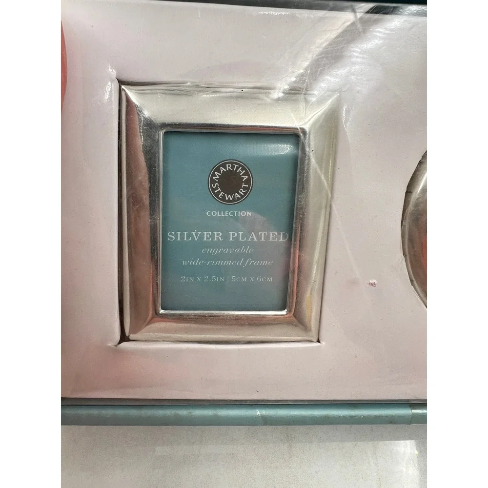 VTG Martha Stewart Collection Silver Plated Mini Picture Frame Set of 3